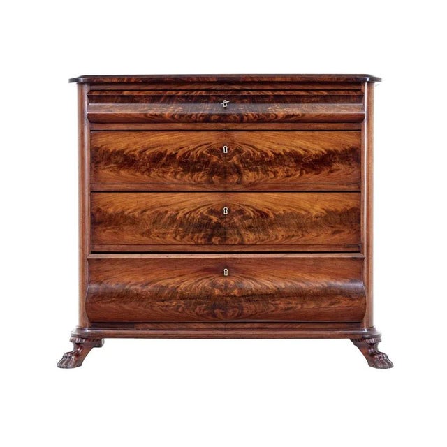 Vintage Danish Chest of Drawers in Flame Mahogany For Sale - Image 6 of 10