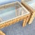 Wood Boho Chic Woven Wicker Glass Top Side Tables - A Pair For Sale - Image 7 of 8