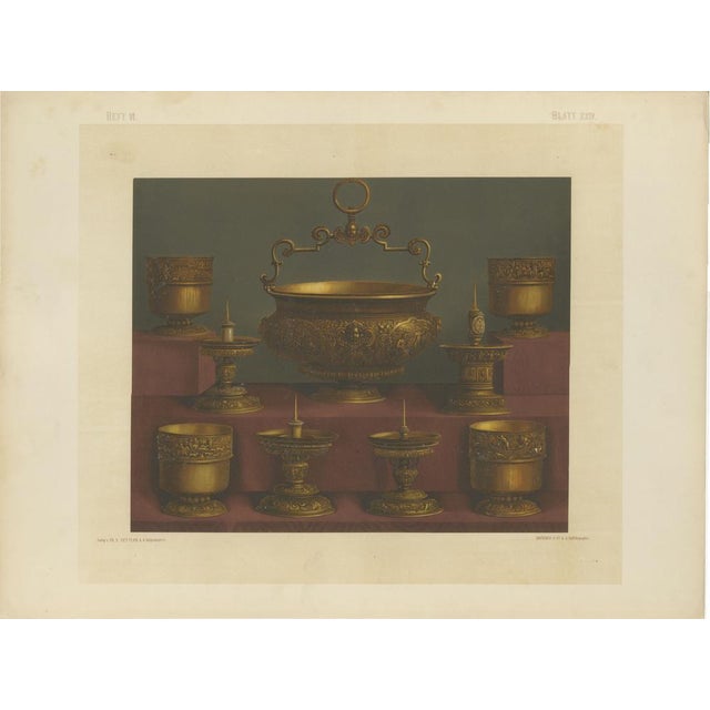 F. X. Zettler, Bavarian Royal Chapel Objects, 1874, Chromolithographs, Set of 2 For Sale - Image 3 of 9