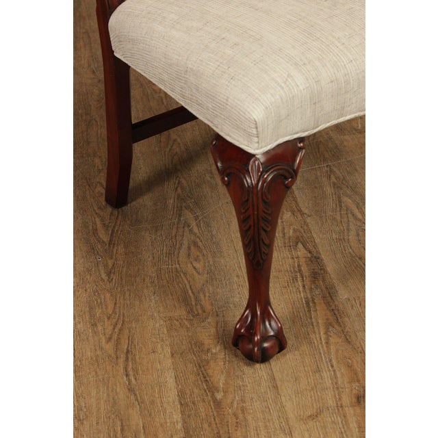 Chippendale Style Quality Set Of Eight Solid Mahogany Dining Chairs For Sale - Image 10 of 18