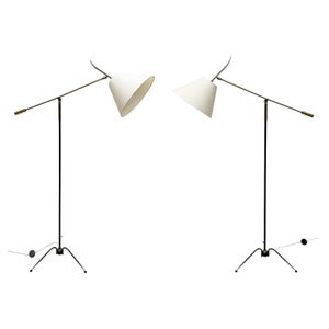 1950s Maison Lunel Pendulum Floor Lamps, 2 Available