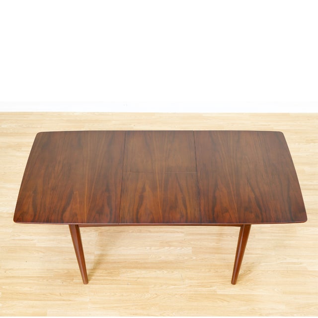 Brown 1960s Mid Century English Walnut Extending Dining Table For Sale - Image 8 of 10