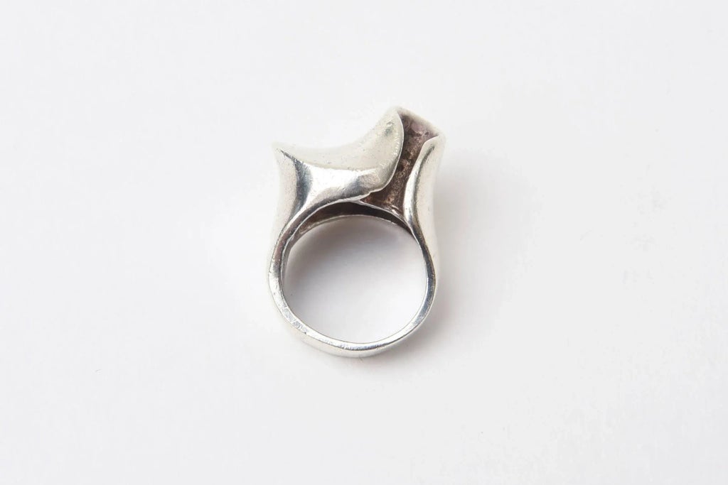 Bague Vintage En Argent 925 Style Moderniste – Sphère Enveloppante, Taille 7 – Unisexe