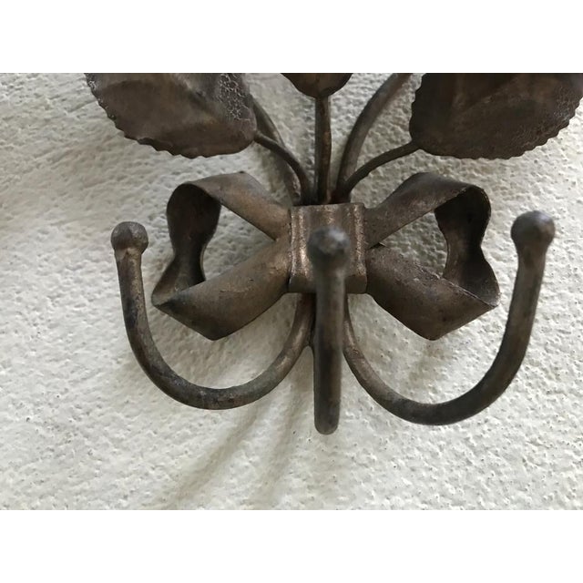 1980s Metalwork Bouquet Handmade Rose Charm Hook For Sale - Image 5 of 14