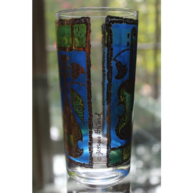 Metal Set of 4 Georges Briard Vintage Highball Glasses For Sale - Image 7 of 9