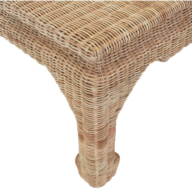 Worlds Away Matthew Izzo Home - Guinevere Rattan Ming Style Rattan Coffee Table For Sale - Image 4 of 8
