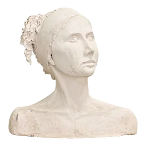 French Vintage Plaster Bust of a Lady