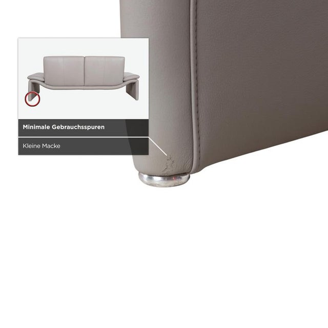 Three-Seater Sofa and Ottoman in Grey Leather from Koinor, Set of 2 For Sale - Image 16 of 18
