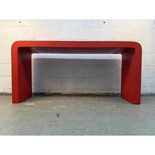 1980s Post-Modern Waterfall Console Table For Sale - Image 4 of 10
