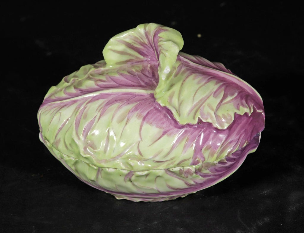 Meissen Porcelain Trompe l'Oeil Red Cabbage Box and Cover