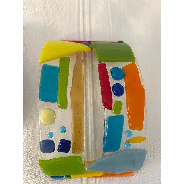 Contemporary 1980s Fused Art Glass Wall Objects, Set of 4 For Sale - Image 3 of 5