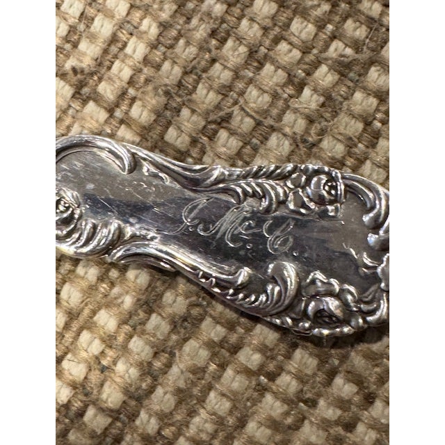 Late 18th Century Antique Towle "Old English" Sterling Silver Dinner Fork. Monogram "J.Mc.C" 7" For Sale - Image 5 of 6