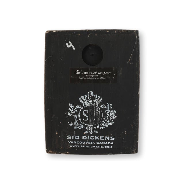 Traditional Sid Dickens Memory Block "Hearts & Script" For Sale - Image 3 of 3