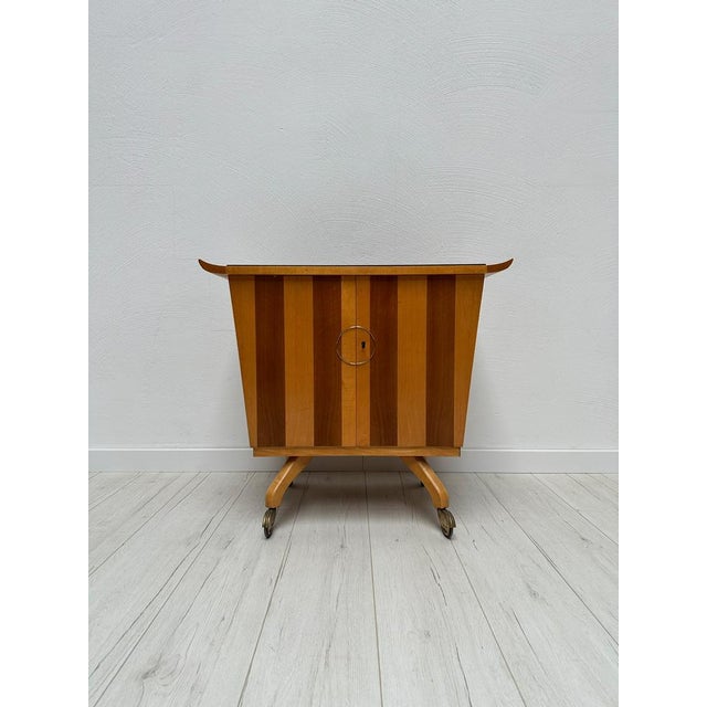 Wood Vintage Walnut Bar Trolley, 1950s For Sale - Image 7 of 7