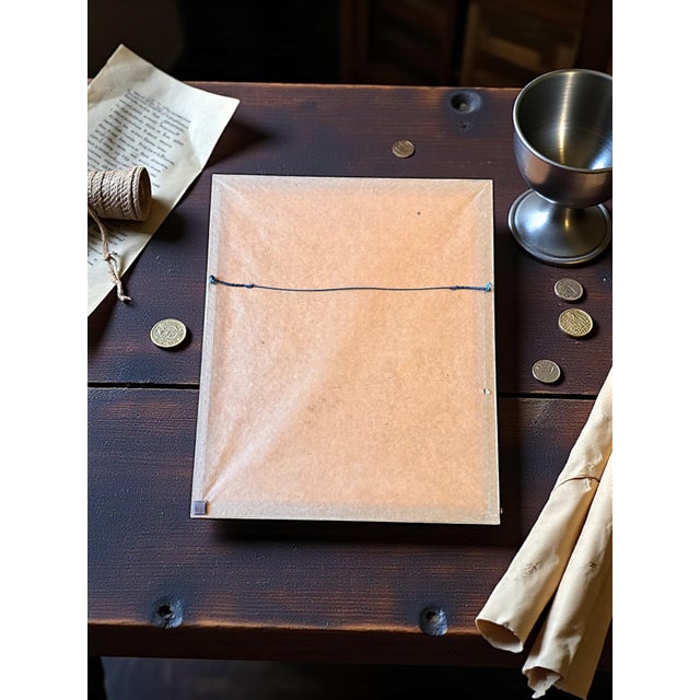 Vintage Brass Rubbing-October Labors of the Months-Medieval Style Art-Harvest For Sale - Image 6 of 7