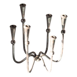Danish Candleholder in Silver Plated For Sale