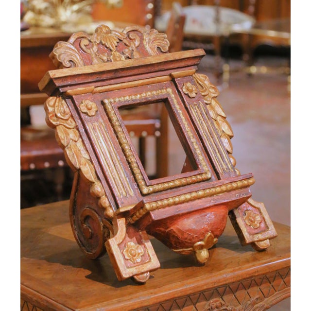 Place your Bible on this elegant antique book stand. Crafted in Italy in the late 19th century circa 1880, the sculptural...