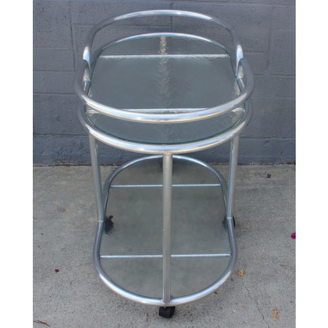 Metal 1960s Polished Aluminum Cart For Sale - Image 7 of 7