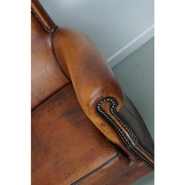 Vintage Dutch Club Chair in Cognac Colored Leather For Sale - Image 11 of 14