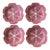 Vintage Mid-Century Modern Bordallo Pinheiro Cabbage Pink Majolica Dinner Plate - Set of 4 For Sale