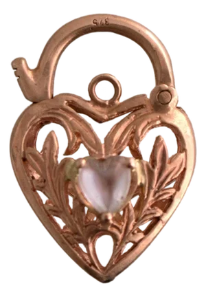 Mid 20th Century Floral Moonstone Lock Charm