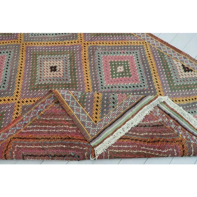 Vintage Turkish Kilim Rug - 74" X 117" For Sale - Image 12 of 13