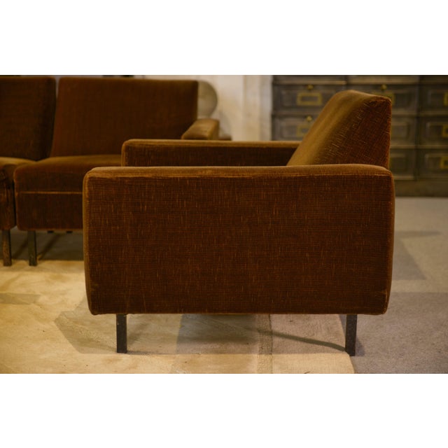 Brown Velvet Sofa and Chairs, 1960s, Set of 3 For Sale - Image 10 of 17