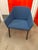 Blue Tweed armchair with tubular black metal legs. Chair has a wrap-around micro-fiber upholstery - beautifully soft to...