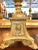Magnificent pair of 19th century French heavy brass cathedral or altar candlesticks, ornately decorated fluted pillars,...