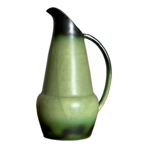 1940s Eva Jancke-Björk for Bo Fajans Green Ceramic Pitcher Vase