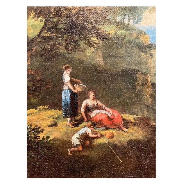 Francesco Zuccarelli, Landscape with River and Waterfall, Oil on Canvas, 18th Century, Framed For Sale - Image 3 of 13