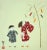 Japanese 4 Faux Bamboo Japanese Paper Cut Collage Art Set For Sale - Image 3 of 7