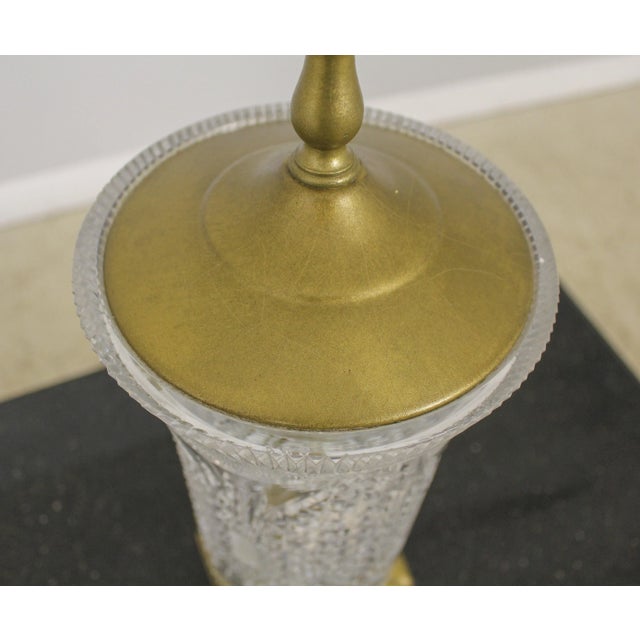 Pair Vintage Quality Cut Crystal Table Lamps For Sale - Image 9 of 13