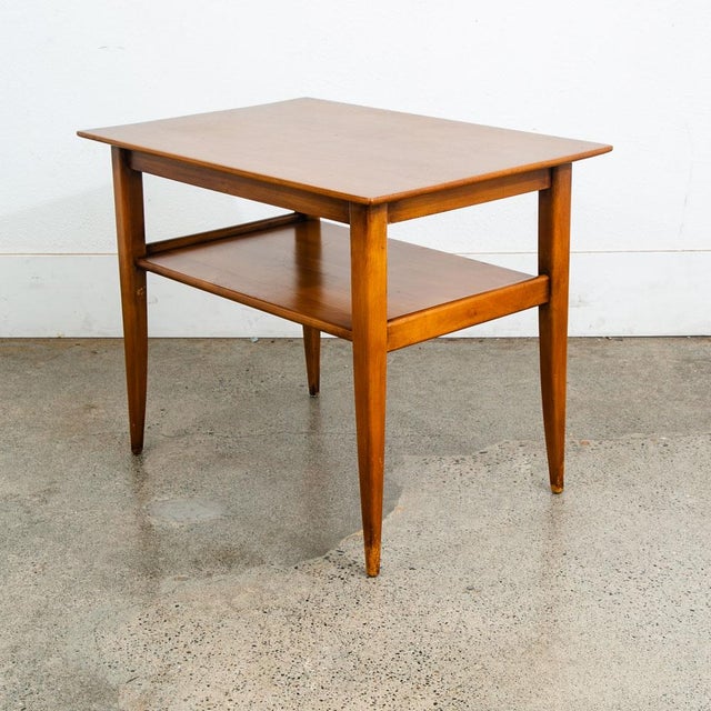 1960s 1960s Mid Century Modern Table Solid Wood End Side Nightstand Rectangular Vintage For Sale - Image 5 of 10