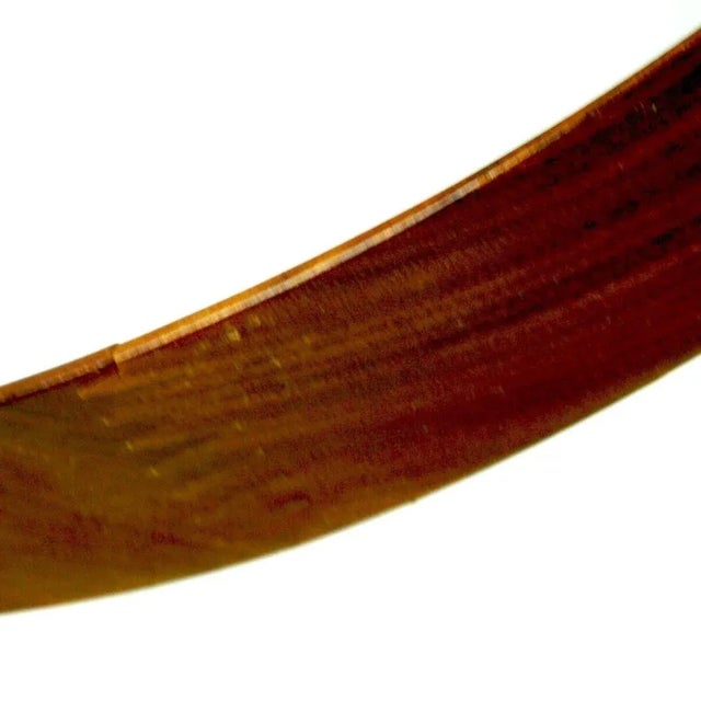 1960s Mid-Century Italian Circular Teak and Rope Wall Mirror For Sale - Image 5 of 7