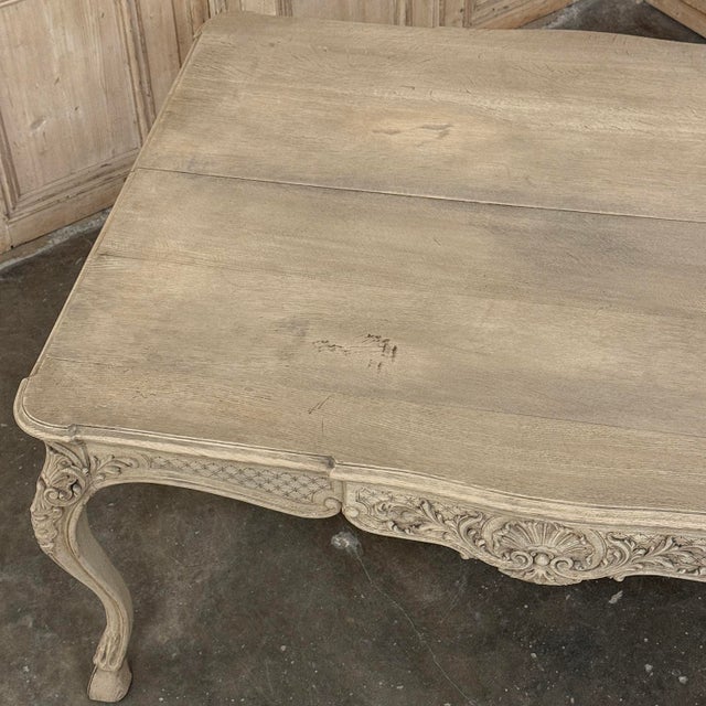 Antique Country French Liégeoise Régence Stripped Oak Dining Table or Writing Desk For Sale - Image 17 of 18