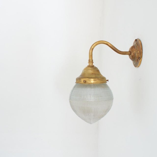 Acorn Holophane Brass Wall Light For Sale - Image 6 of 8