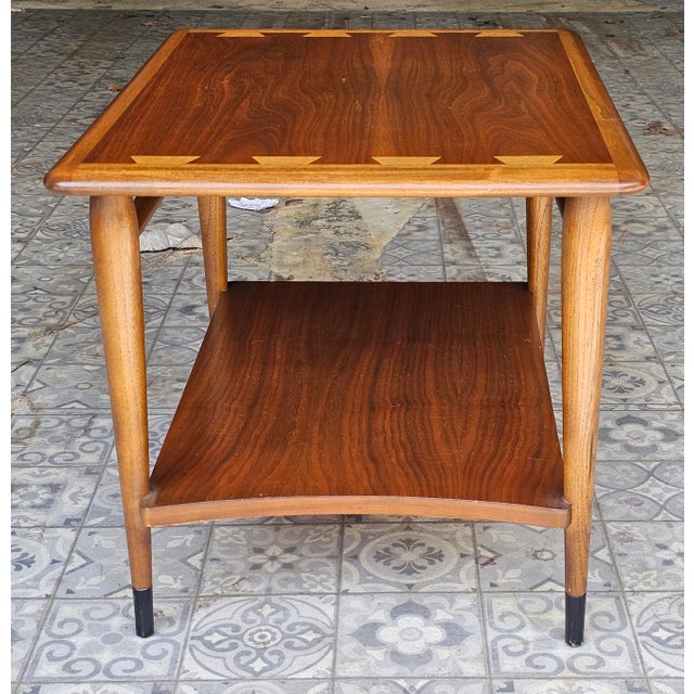 Brown 1961 Lane Acclaim Dovetail Walnut Side Table For Sale - Image 8 of 10