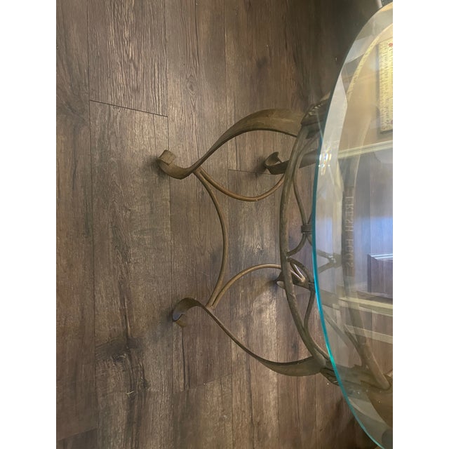 Metal 1970s Neoclassical Style Gold-Tone Metal and Beveled Glass Accent Table For Sale - Image 7 of 8