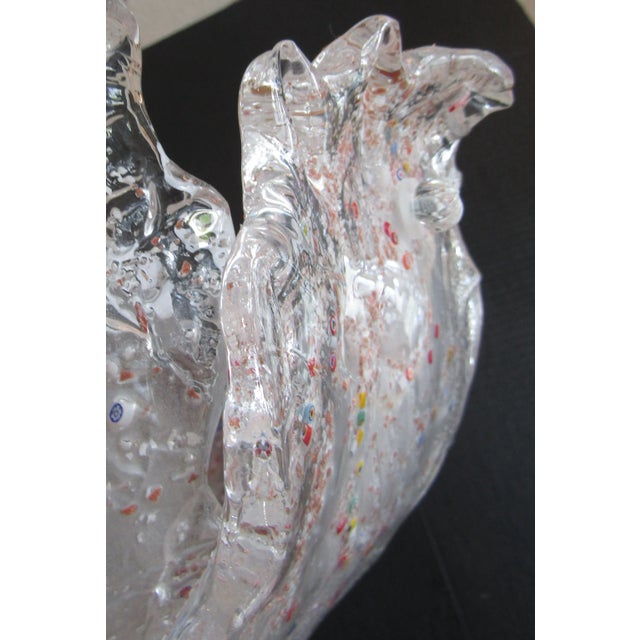 Large Vintage Italian Murano Glass Multi-Colored Murrine Leaf Chandelier For Sale - Image 9 of 18