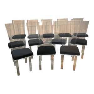 Modern Lucite Dining Chairs - Set of 12