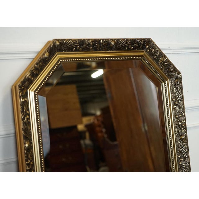 Vintage Gold Ornate Wall Mirror with Carved Details For Sale - Image 4 of 12