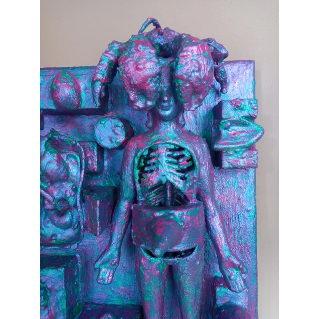 Blue Contemporary Relief Sculpture Painting by Diane Grant For Sale - Image 8 of 12