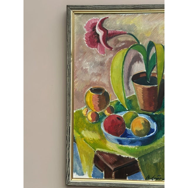 Bror Göransson, Flowers and Fruit, 1960s, Oil on Canvas, Framed For Sale - Image 12 of 14