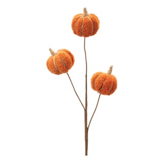 Plush Fall Pumpkin Spray (Set of 2) For Sale