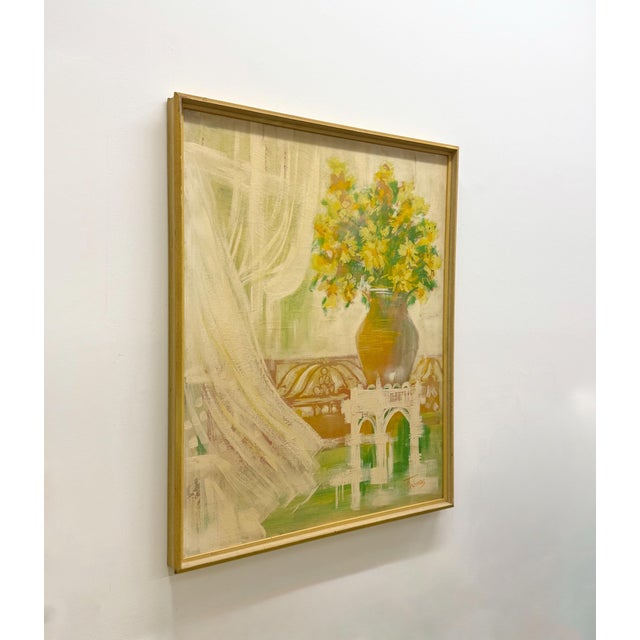 Vintage Abstract Still Life Oil Painting on Canvas Signed by the Artist For Sale - Image 4 of 7