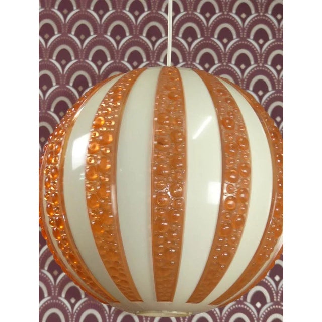 Ceiling Lamp in Orange-Cream Acrylic Glass, 1970s For Sale - Image 4 of 12