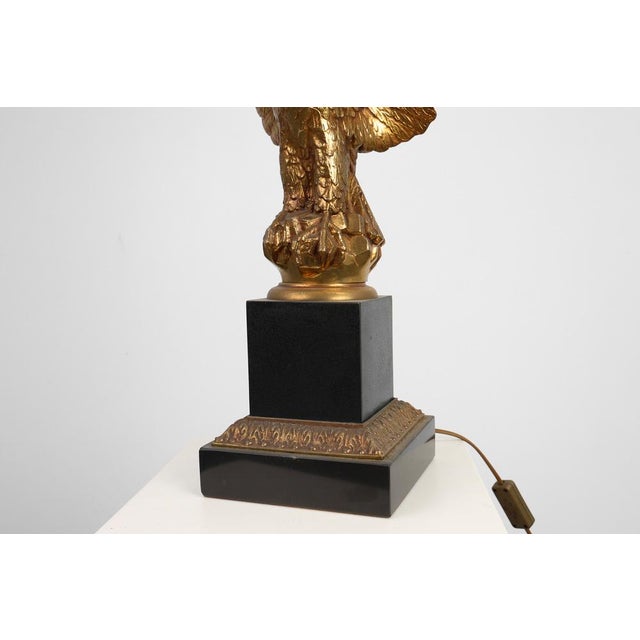 Metal Hollywood Regency Lamp with Eagle by Deknudt, Belgium Ca. 1980 For Sale - Image 7 of 14