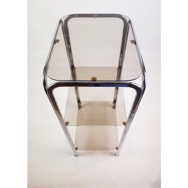 Vintage Chrome Shelving Unit with Glass Shelves, 1970s For Sale - Image 4 of 9