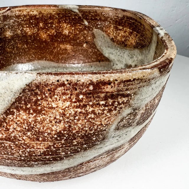 Vintage Japanese Artisan Modern Art Pottery Bowl Signed For Sale - Image 4 of 10